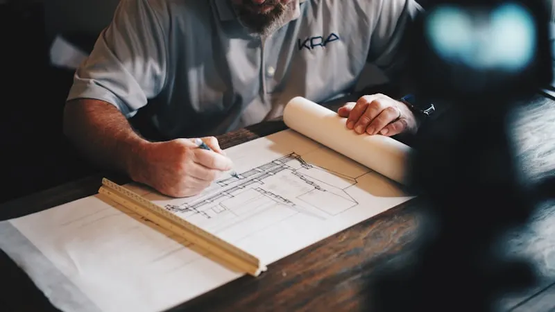 Plano dibujado por arquitecto